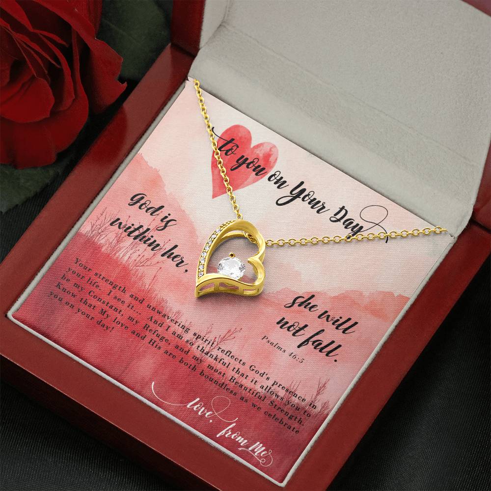 God Within Her - Psalms - Pendant Necklace, Anniversary Birthday Gift Wife