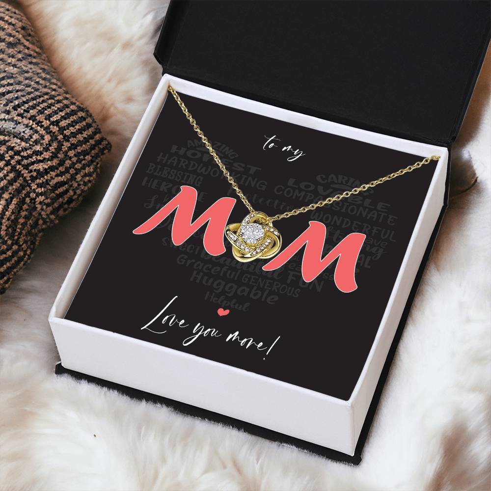 Love MOM Pendant Necklace, Woman Anniversary Birthday Gift Wife Mother's Day