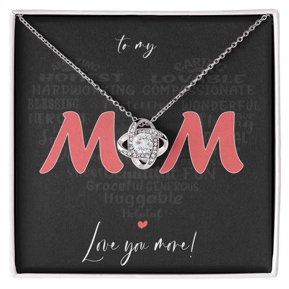 Love MOM Pendant Necklace, Woman Anniversary Birthday Gift Wife Mother's Day
