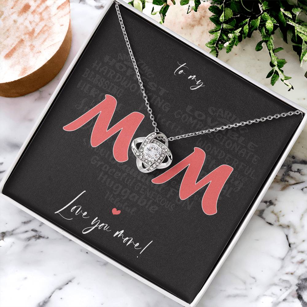 Love MOM Pendant Necklace, Woman Anniversary Birthday Gift Wife Mother's Day
