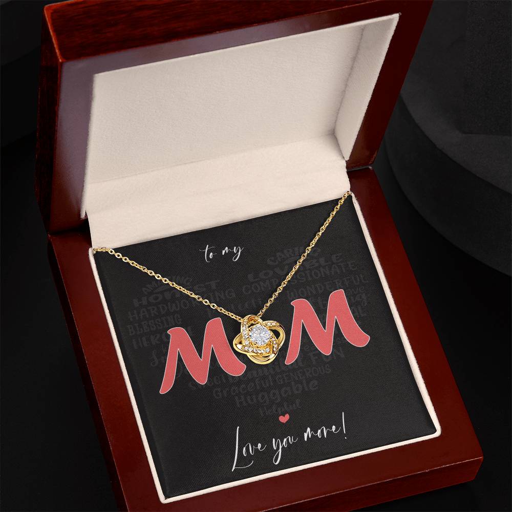 Love MOM Pendant Necklace, Woman Anniversary Birthday Gift Wife Mother's Day
