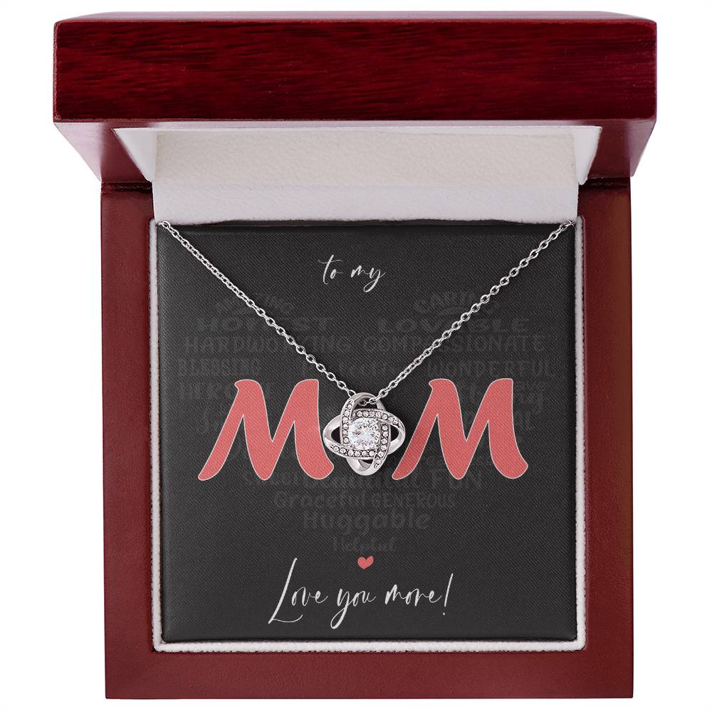 Love MOM Pendant Necklace, Woman Anniversary Birthday Gift Wife Mother's Day