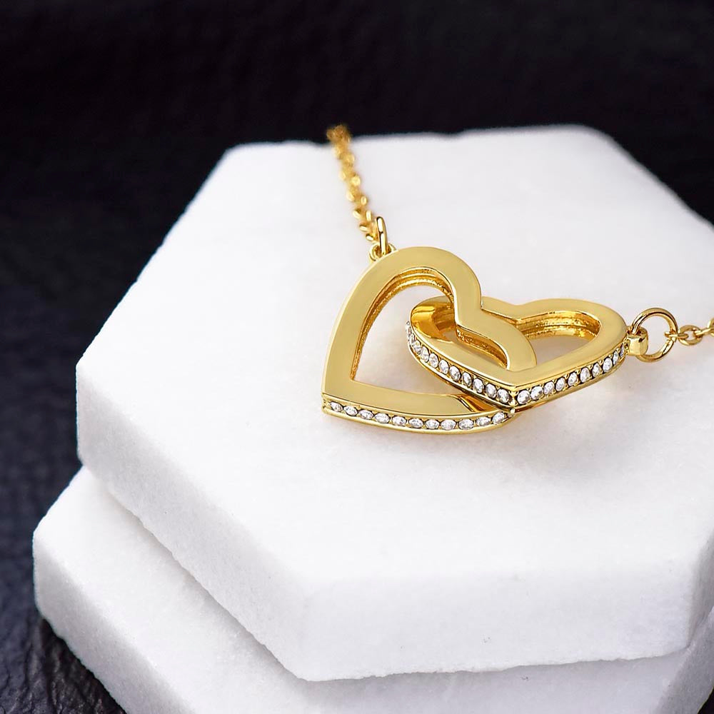 Black Fields Mom Interlocking Heart Mother's Day Pendant Birthday Gift Wife Love