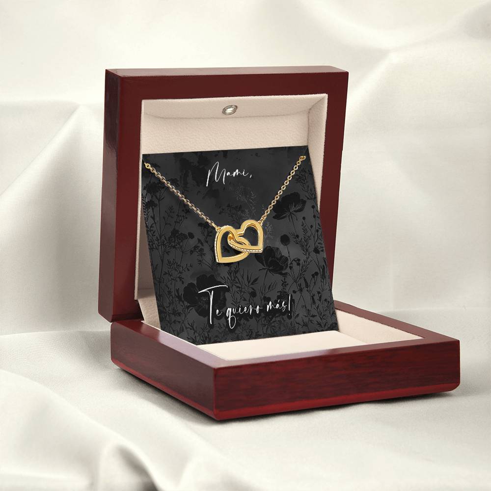 Black Fields Spanish Mami Interlocking Heart Mother's Day Pendant Birthday Gift
