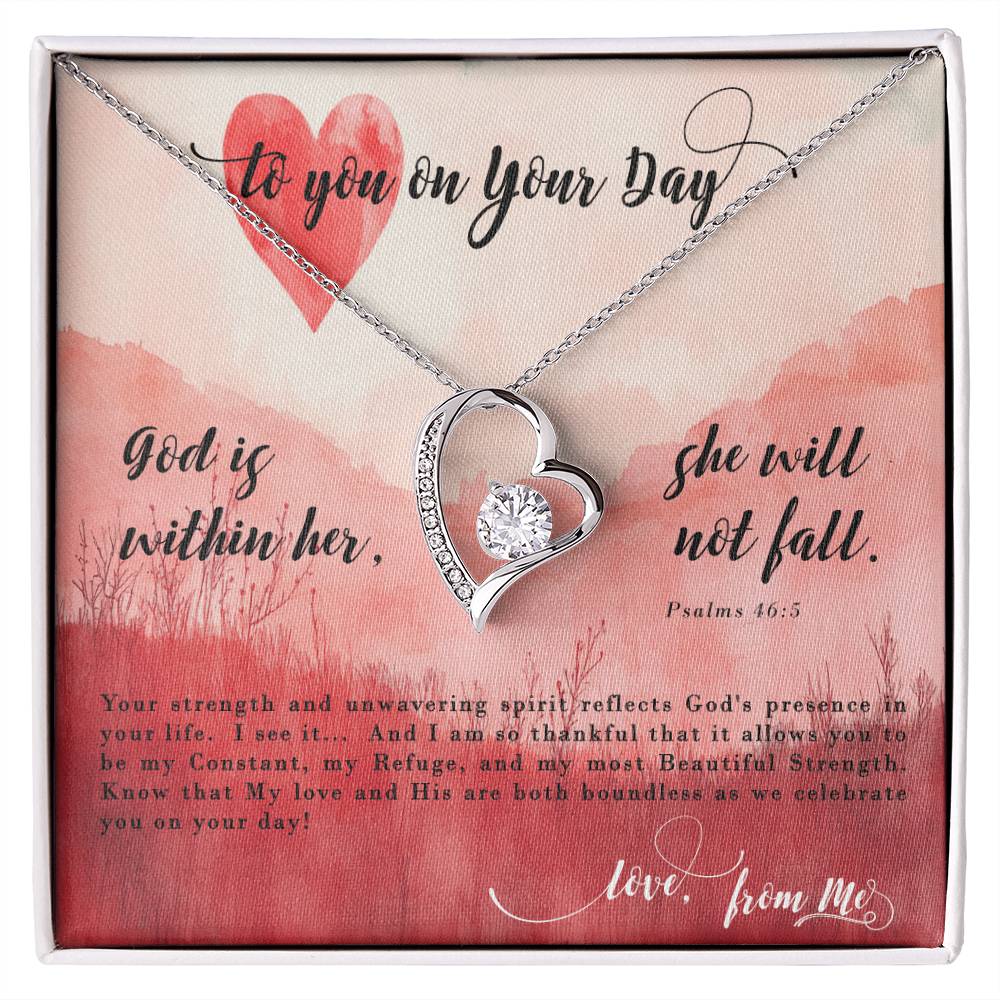 God Within Her - Psalms - Pendant Necklace, Anniversary Birthday Gift Wife