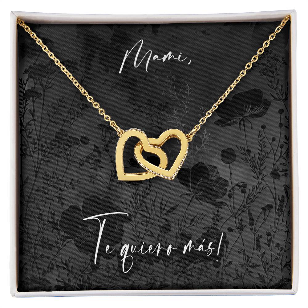 Black Fields Spanish Mami Interlocking Heart Mother's Day Pendant Birthday Gift