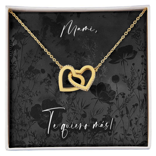 Black Fields Spanish Mami Interlocking Heart Mother's Day Pendant Birthday Gift