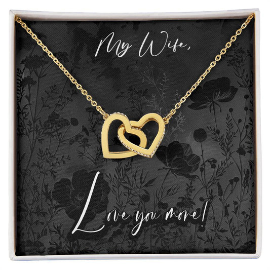 Black Fields My Wife Interlocking Heart Mother's Day Pendant Birthday Gift