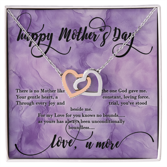 Mother's Day Interlocking Hearts Pendant Necklace Anniversary Birthday Mom Wife Gift