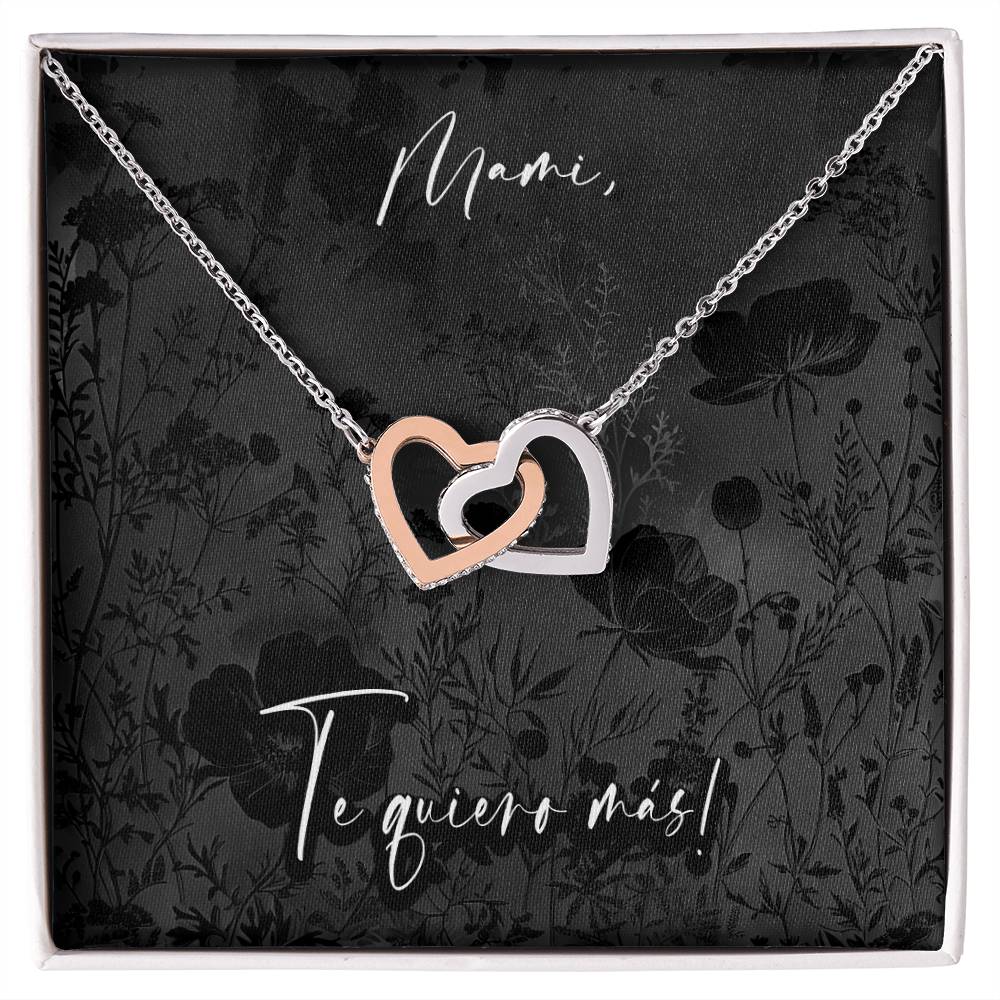 Black Fields Spanish Mami Interlocking Heart Mother's Day Pendant Birthday Gift