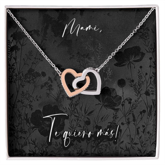 Black Fields Spanish Mami Interlocking Heart Mother's Day Pendant Birthday Gift