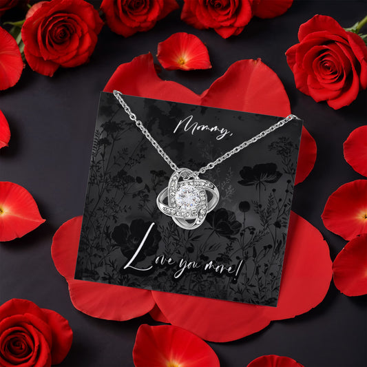 Black Fields - Mother's Day Rose Pendant Necklace, Birthday Gift Wife