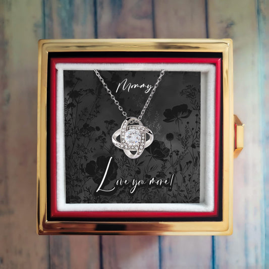 Black Fields - Mother's Day Rose Pendant Necklace, Birthday Gift Wife